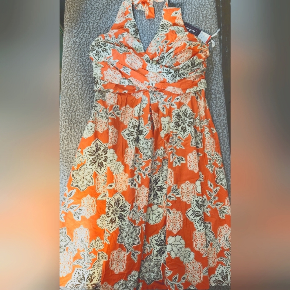 Coral KSL Halter Dress Size 16W